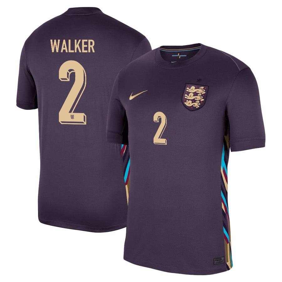 Kyle Walker 2 England 2024/25 Away Stadium Football Jersey - Men Purple