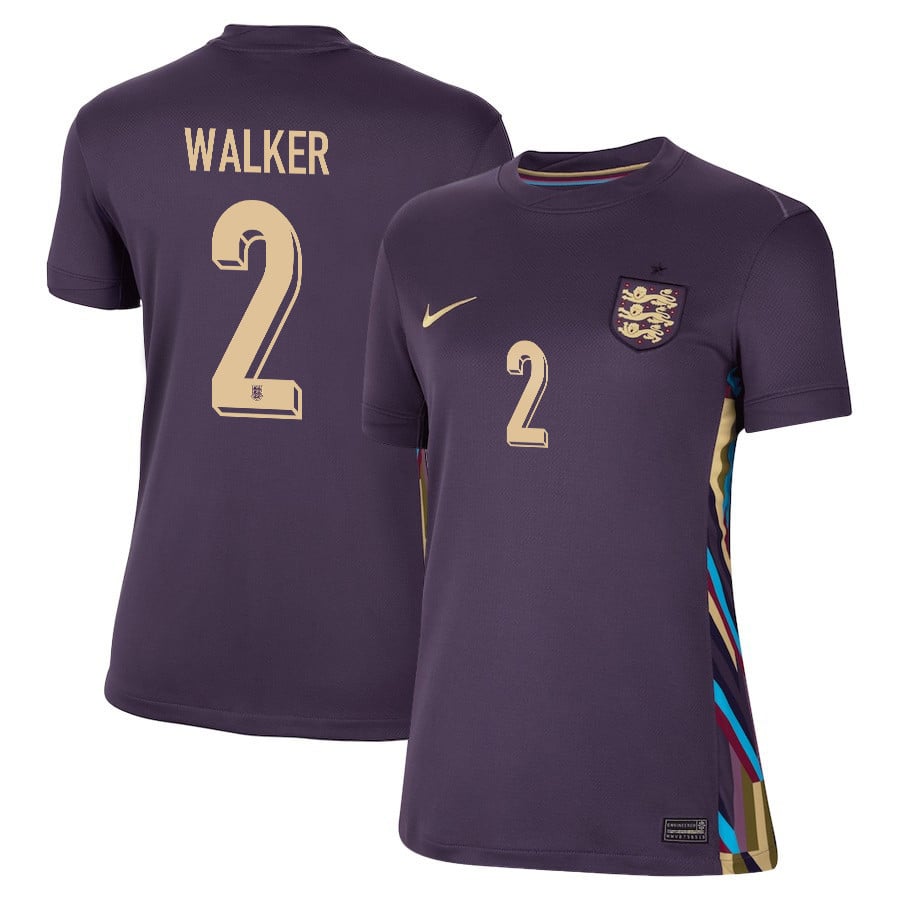 Kyle Walker 2 England 2024/25 Away Stadium Football Women Jersey - Purple