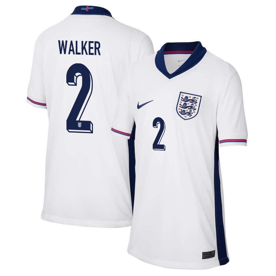 Kyle Walker 2 England 2024/25 Home Stadium Football YOUTH Jersey - White
