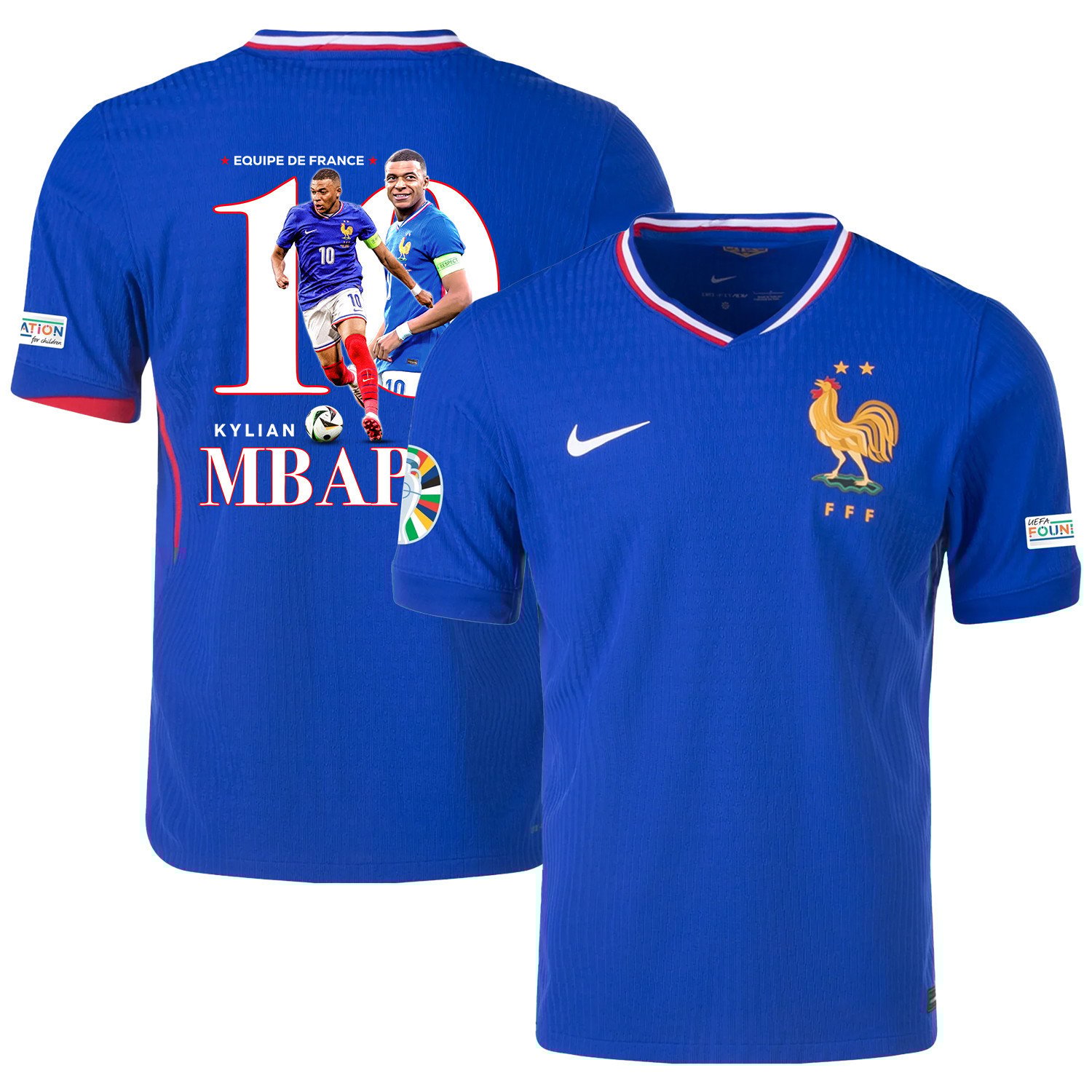 Kylian Mbappé 10 Game-changer France National Team 2024/25 Home Jersey - Euro UEFA Patch - Men, Blue