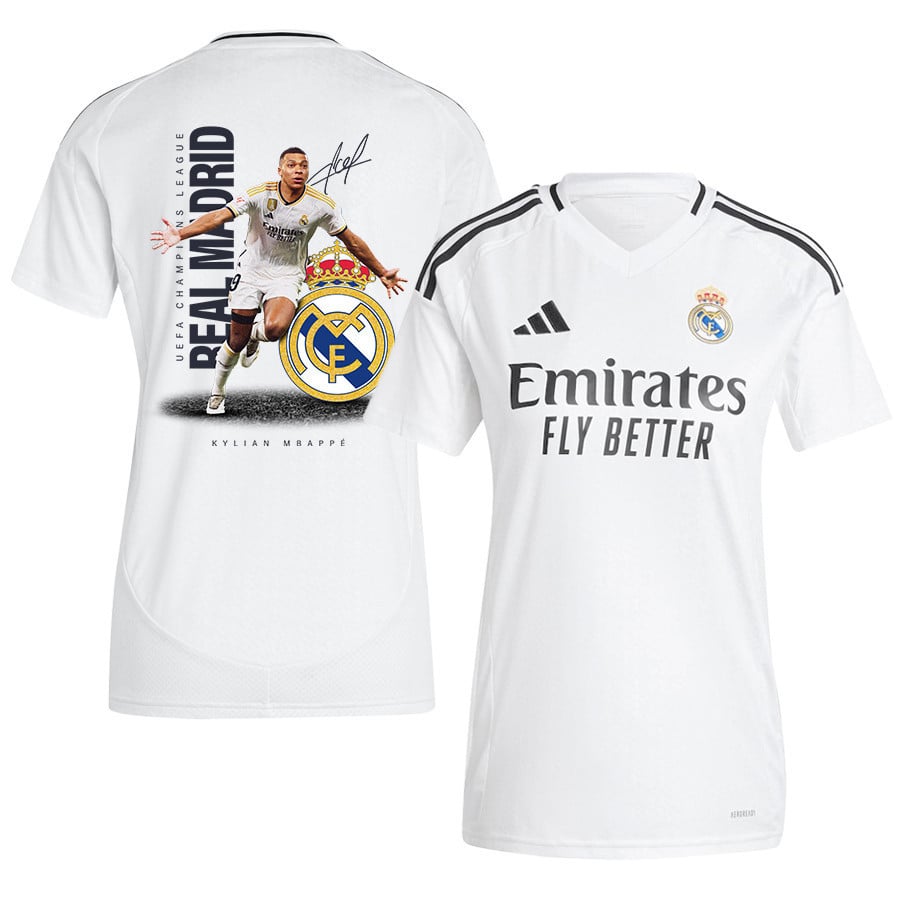 Kylian Mbappé 9 Magic For Real Madrid 2024-25 Home WOMEN Jersey, White