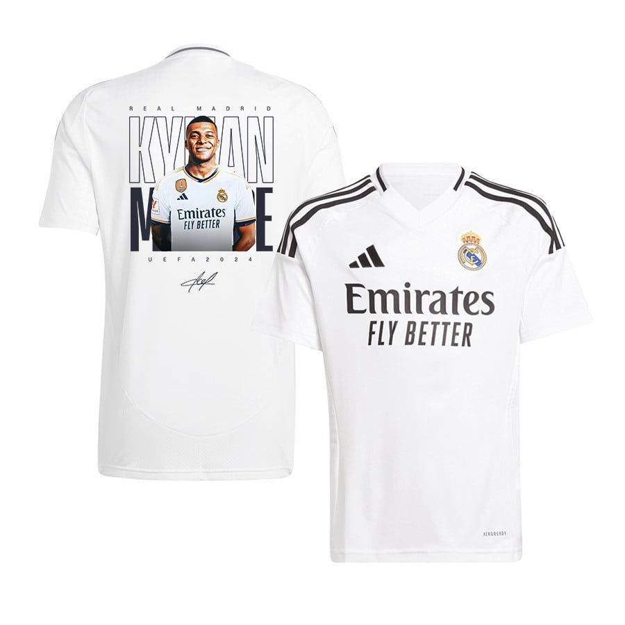 Kylian Mbappé 9 Real Madrid New Hero 2024-25 Home YOUTH Jersey - White