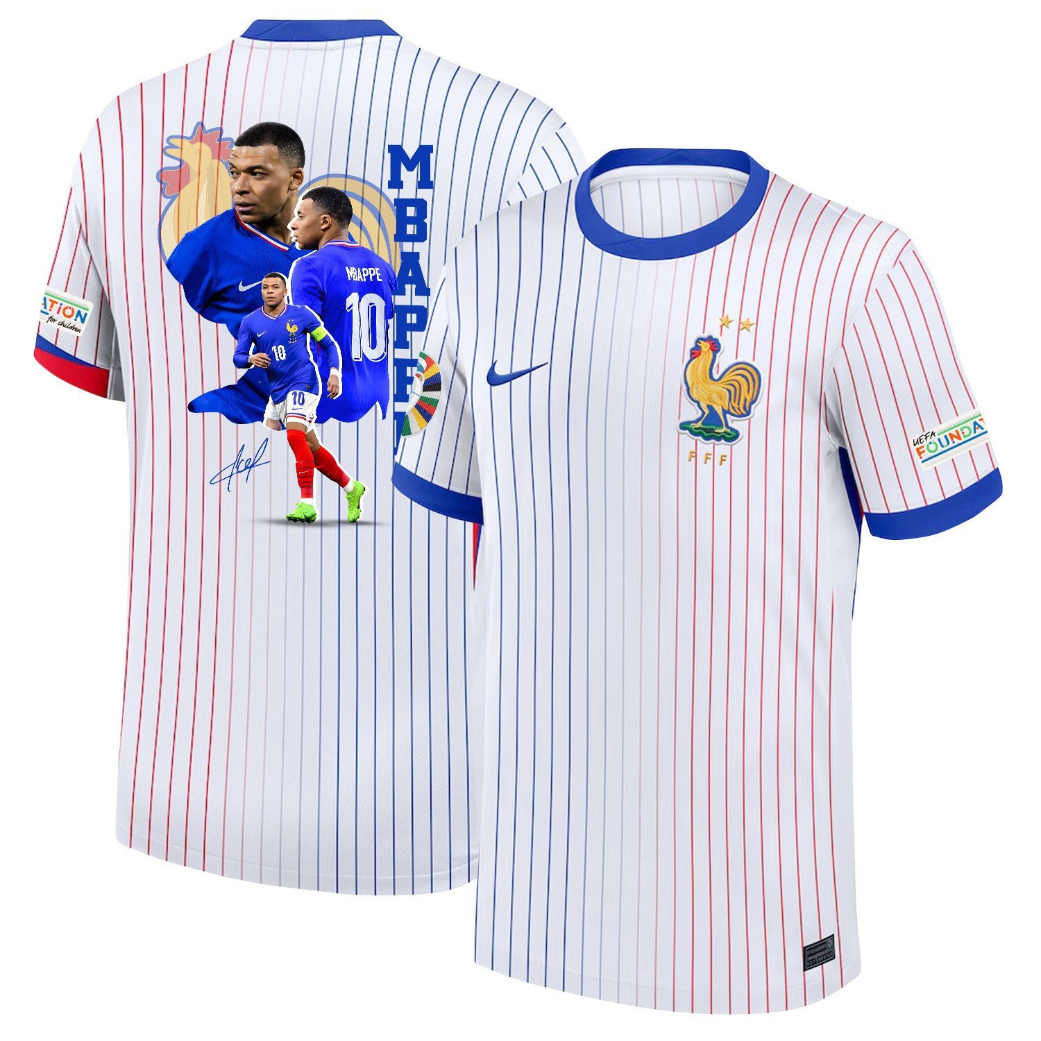 Kylian Mbappe 10 37km France 2024/25 Away Men Jersey - White