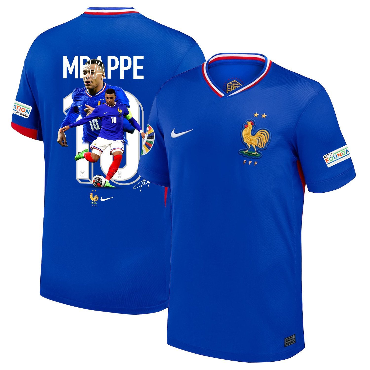 Kylian Mbappe 10 Donatello France 2024/25 Home Men Jersey - Blue