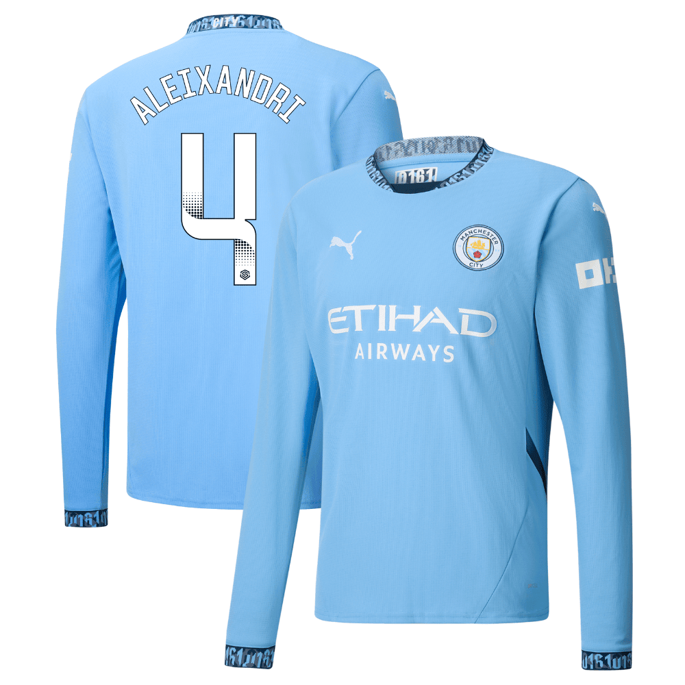 Laia Aleixandri 4 Manchester City 2024/25 Women's Team Home Long Sleeve Men Jersey - Light Blue