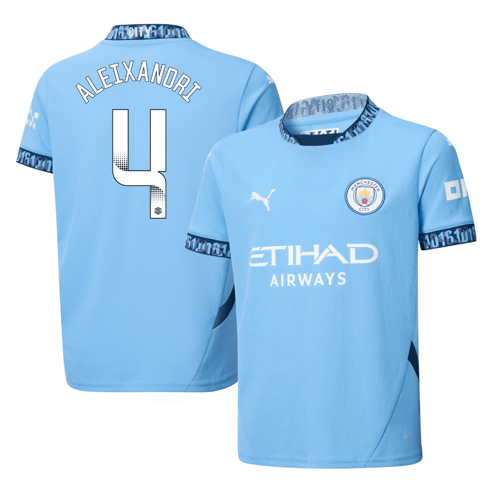 Laia Aleixandri 4 Manchester City 2024/25 Women's Team Home YOUTH Jersey - Light Blue