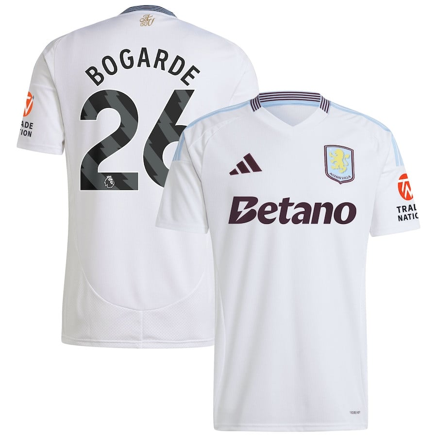 Lamare Bogarde 26 Aston Villa 2024/25 Away Men Jersey - White