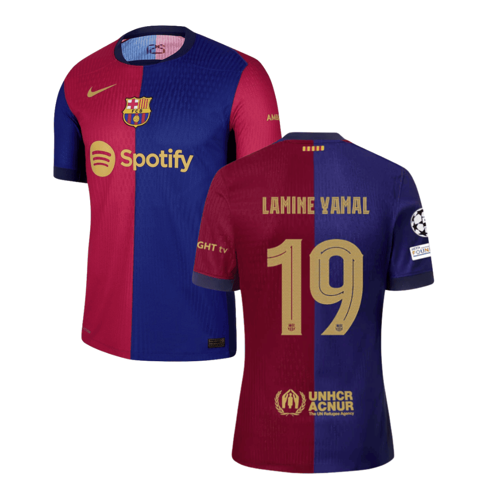 Lamine Yamal 19 Barcelona UCL Patch 2024/25 Home Men Jersey - Navy