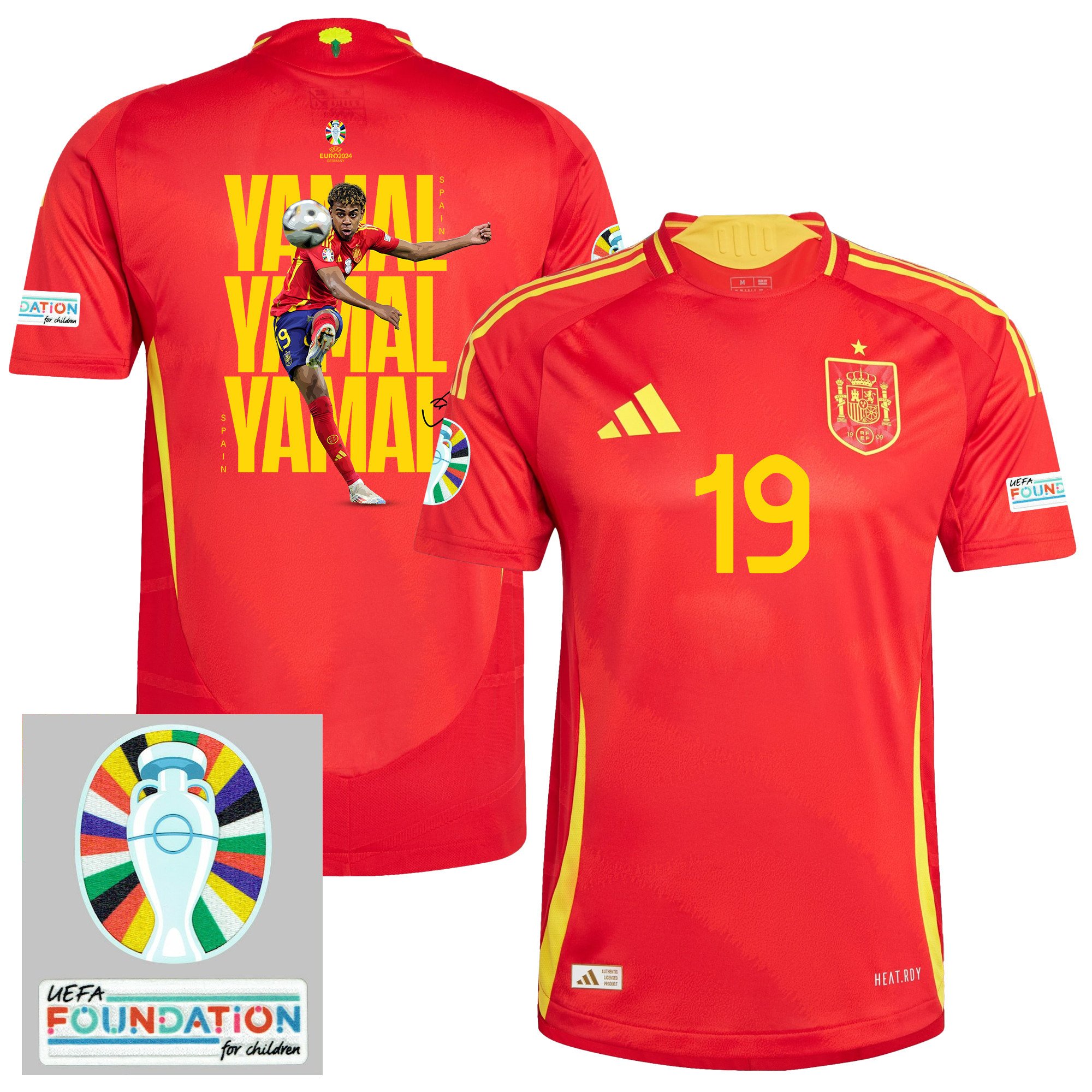 Lamine Yamal 19 Bright Future Spain National Team 2024 Home Men Jersey - Red