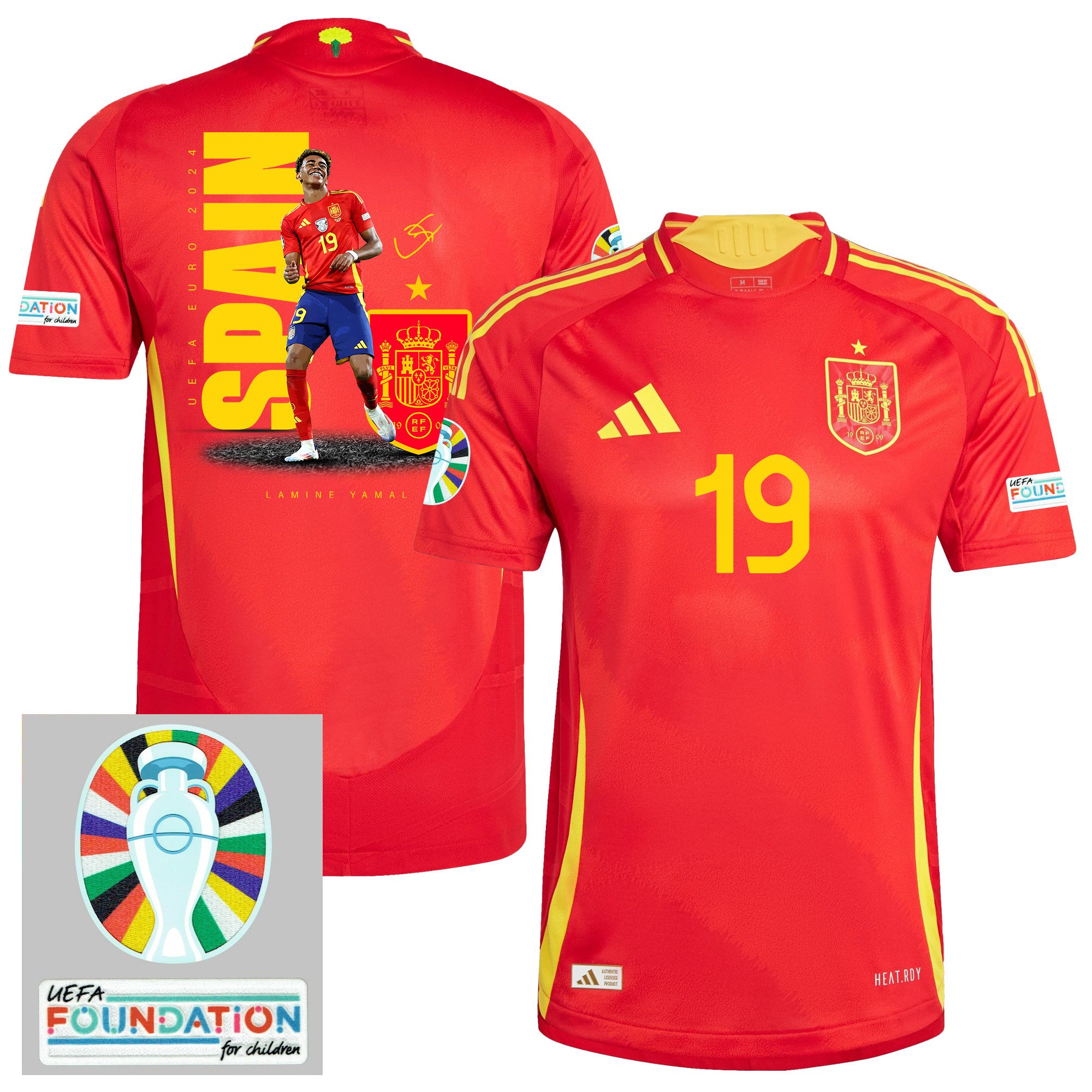 Lamine Yamal 19 Genius Spain National Team 2024 Home Men Jersey - Red
