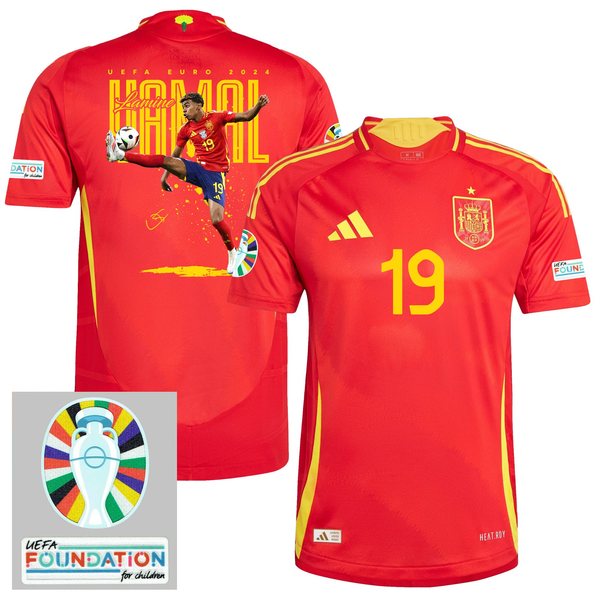 Lamine Yamal 19 Miracle At The Age Of 16 Spain National Team 2024 Home Men Jersey - Red