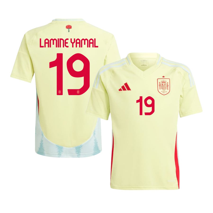 Lamine Yamal 19 Spain National Team 2024 Away YOUTH Jersey - Yellow