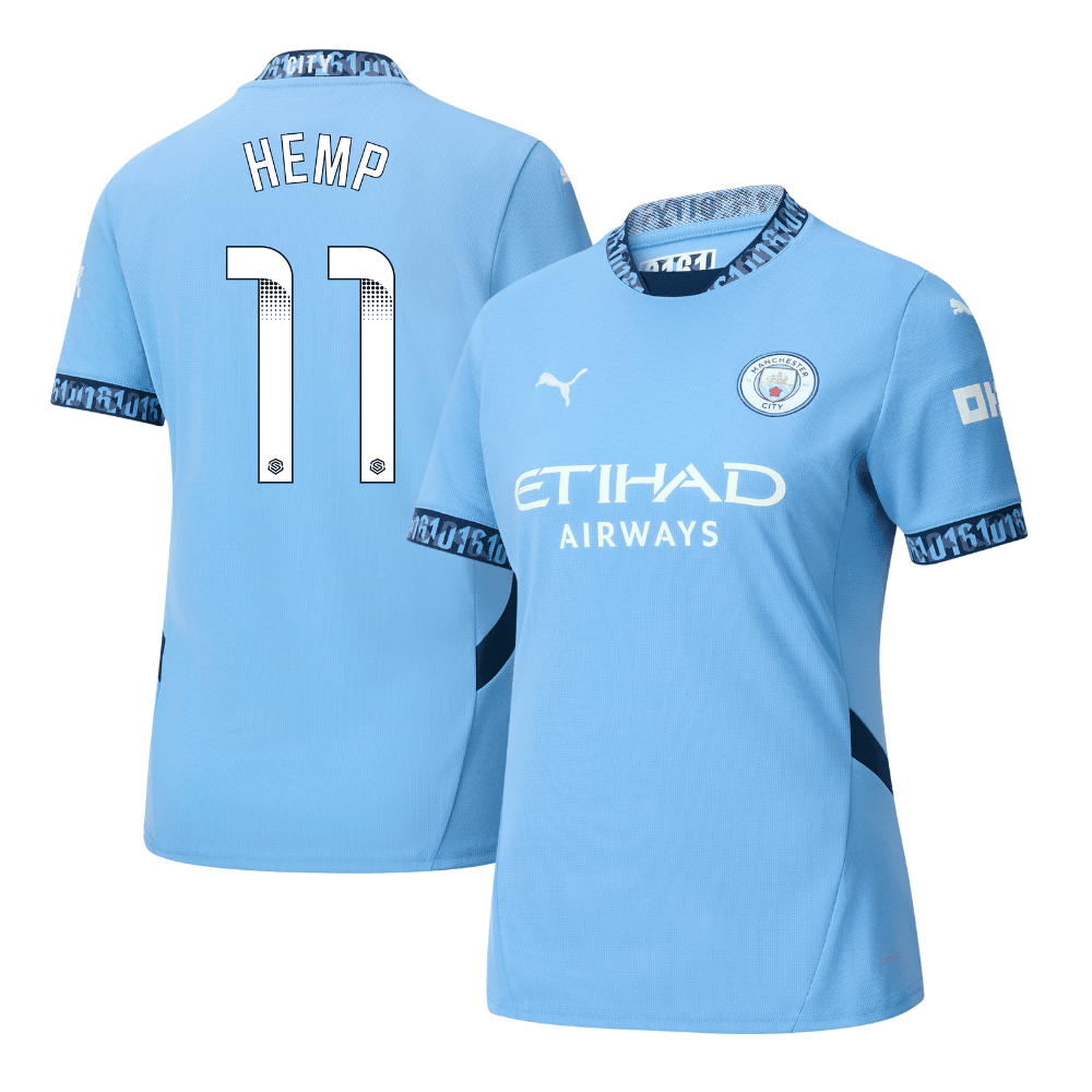 Lauren Hemp 11 Manchester City 2024/25 Women's Team Home Women Jersey - Light Blue