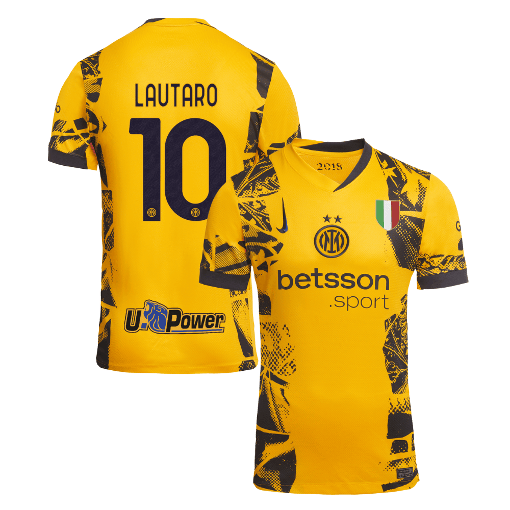 Lautaro Martínez 10 Inter Milan 2024/25 Third Men Jersey - Yellow