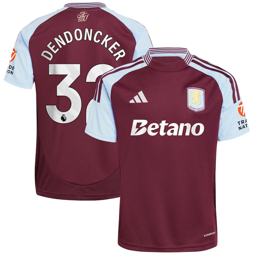 Leander Dendoncker 32 Aston Villa 2024/25 Home Men Jersey - Claret
