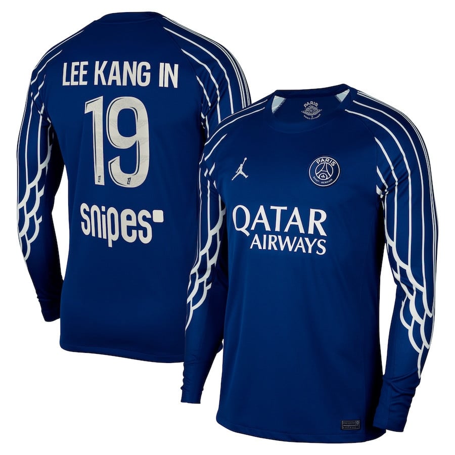 Lee Kang In 19 Paris Saint-Germain 2024/25 Fourth Long Sleeve Men Jersey - Dark Blue