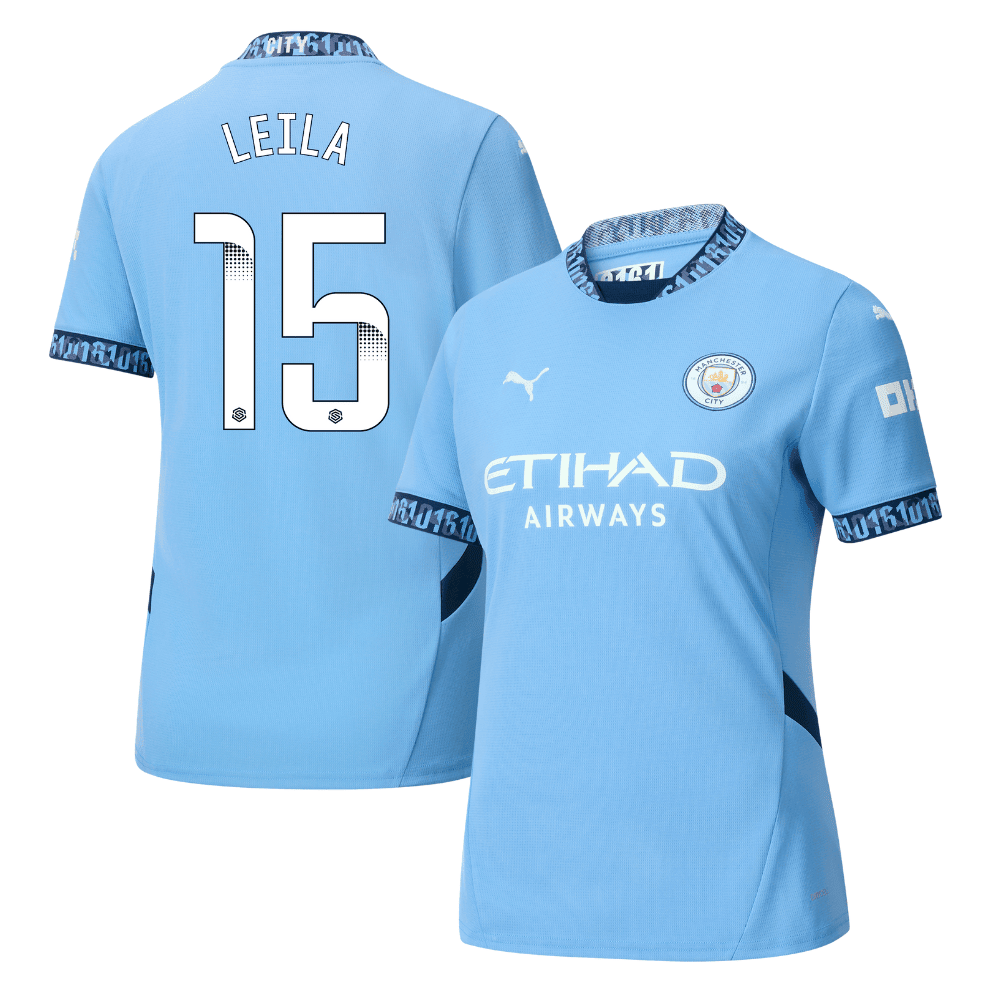Leila Ouahabi 15 Manchester City 2024/25 Women's Team Home Women Jersey - Light Blue