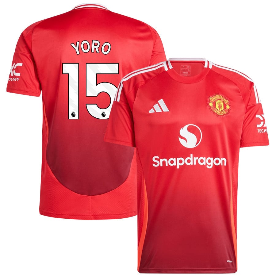 Leny Yoro 15 Manchester United 2024/25 Home Jersey - Men, Red