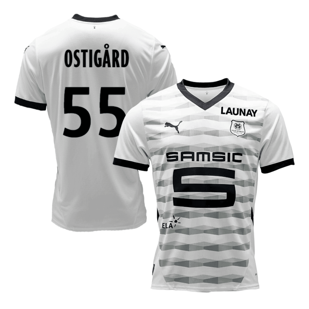 Leo Skiri Østigård 55 Stade Rennais F.C. 2024/25 Away Men Jersey - White