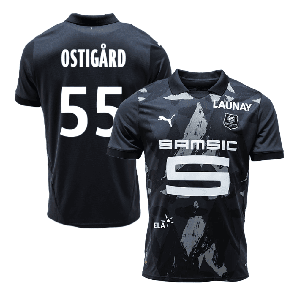 Leo Skiri Østigård 55 Stade Rennais F.C. 2024/25 Third Men Jersey - Black