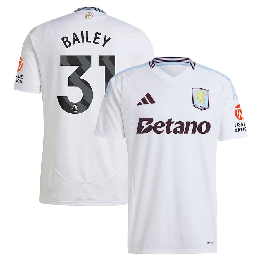 Leon Bailey 31 Aston Villa 2024/25 Away Men Jersey - White