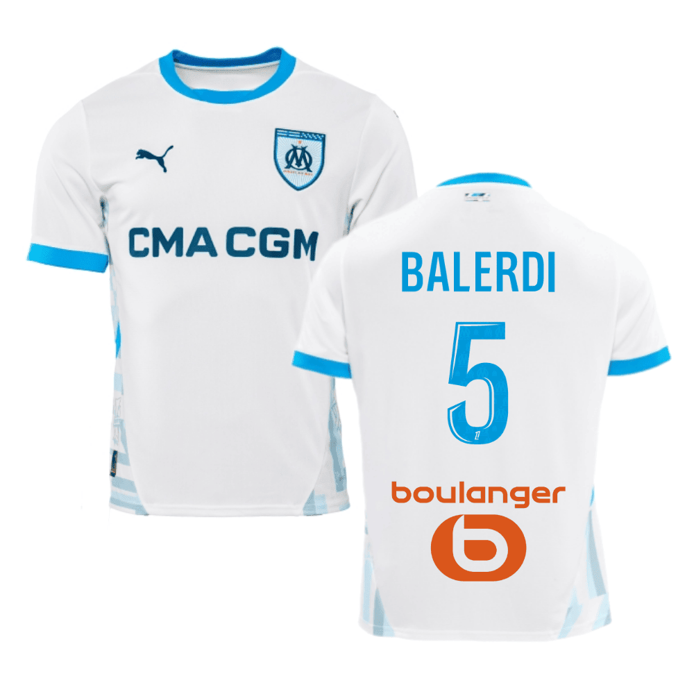 Leonardo Balerdi 5 Olympique de Marseille 2024/25 Home Men Jersey - White
