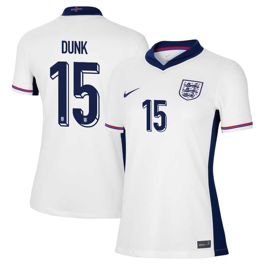Lewis Dunk 15 England 2024/25 Home Stadium Football Women Jersey - White