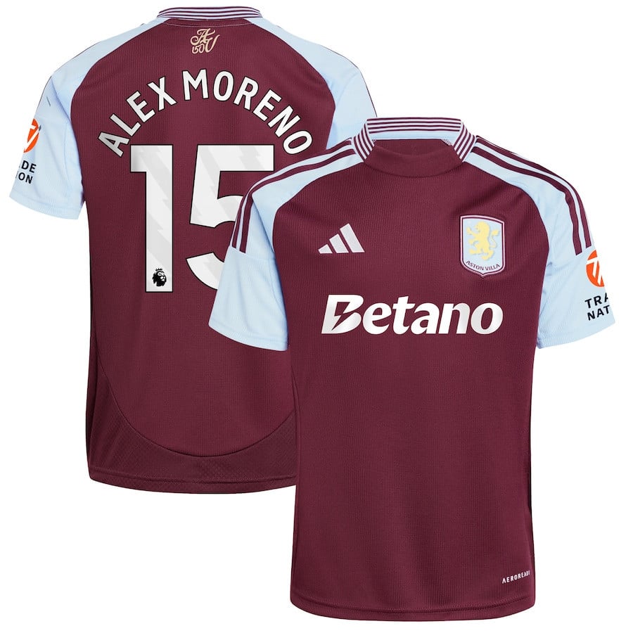 Álex Moreno 15 Aston Villa 2024/25 Home Men Jersey - Claret