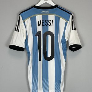Lionel Messi 10 Argentina National Team 2013/15 Home Men Retro Jersey - White/ Blue