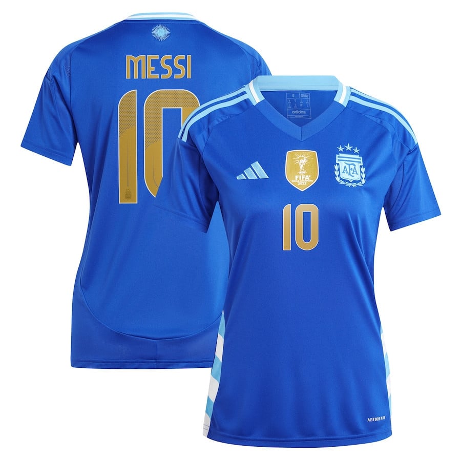 Lionel Messi 10 Argentina National Team 2024 Away Women Jersey - Blue
