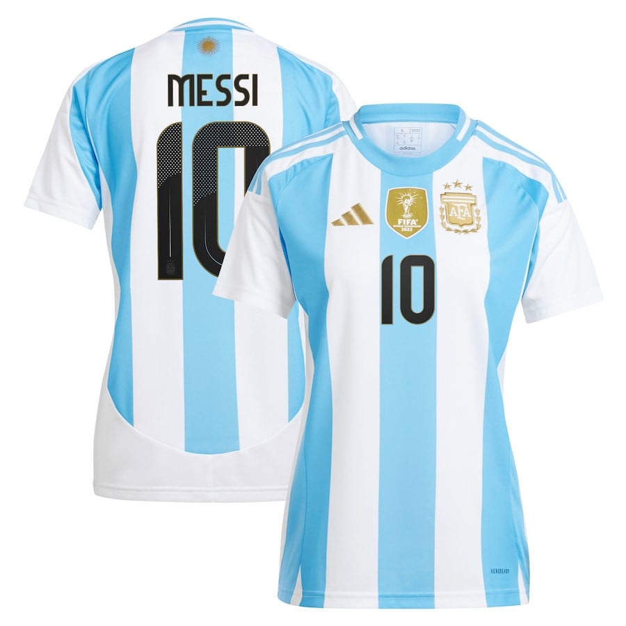 Lionel Messi 10 Argentina National Team 2024 Home Women Jersey - White