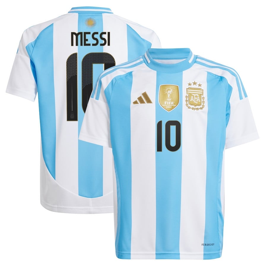 Lionel Messi 10 Argentina National Team 2024 Home YOUTH Jersey - White