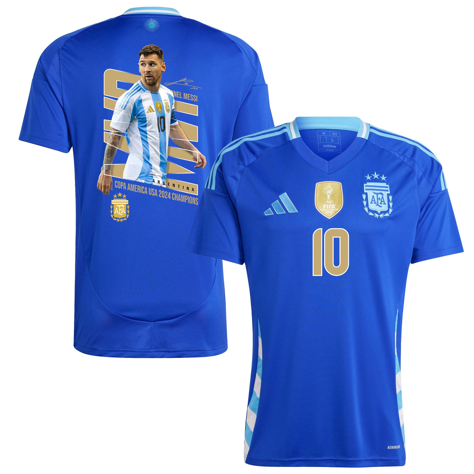 Lionel Messi 10 Atomic Flea Argentina 2024/25 Away Men Jersey - Blue
