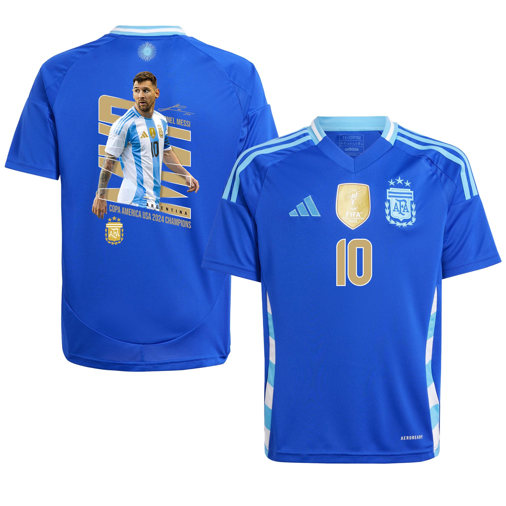 Lionel Messi 10 Atomic Flea Argentina 2024/25 Away YOUTH Jersey - Blue