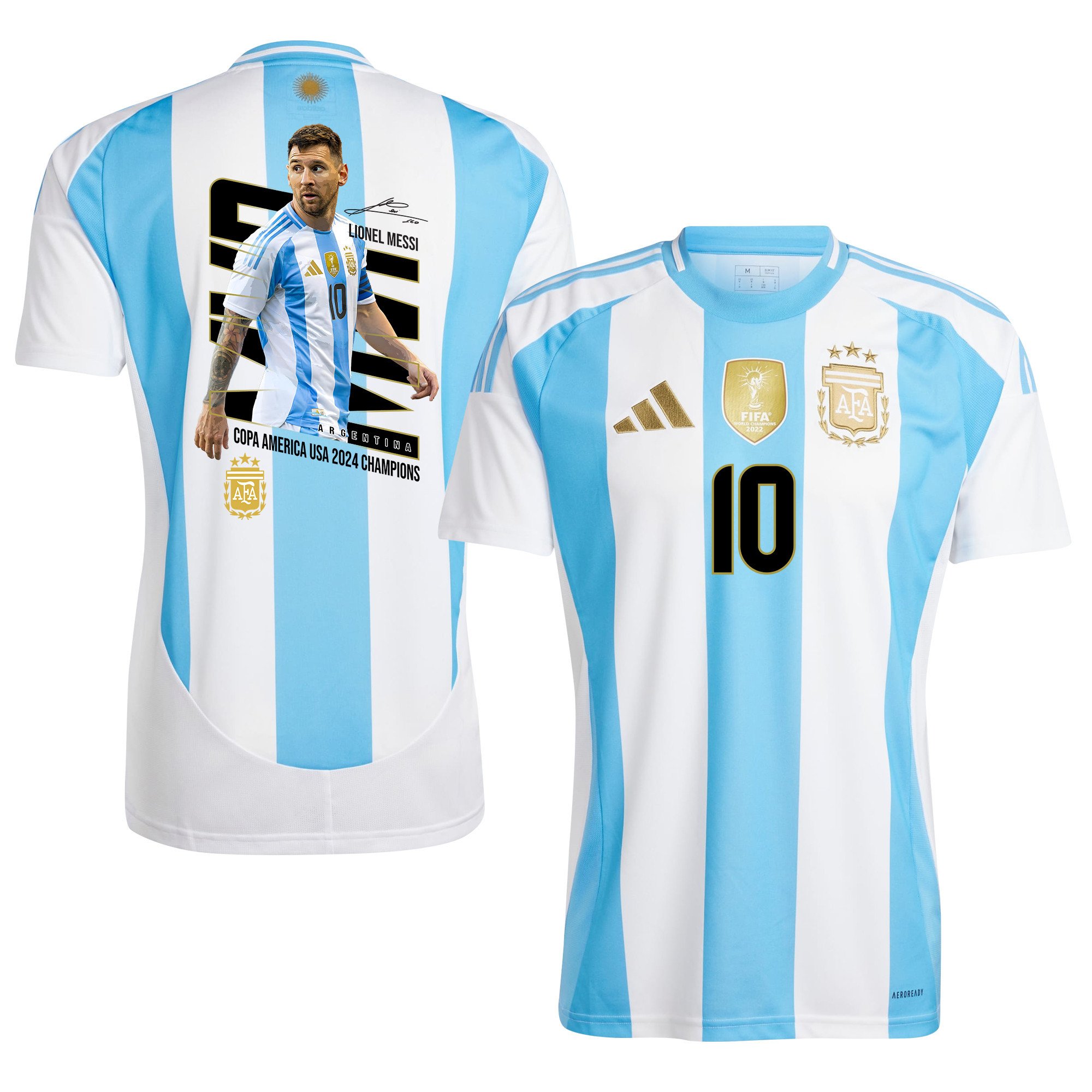 Lionel Messi 10 Atomic Flea Argentina 2024/25 Home Men Jersey - White