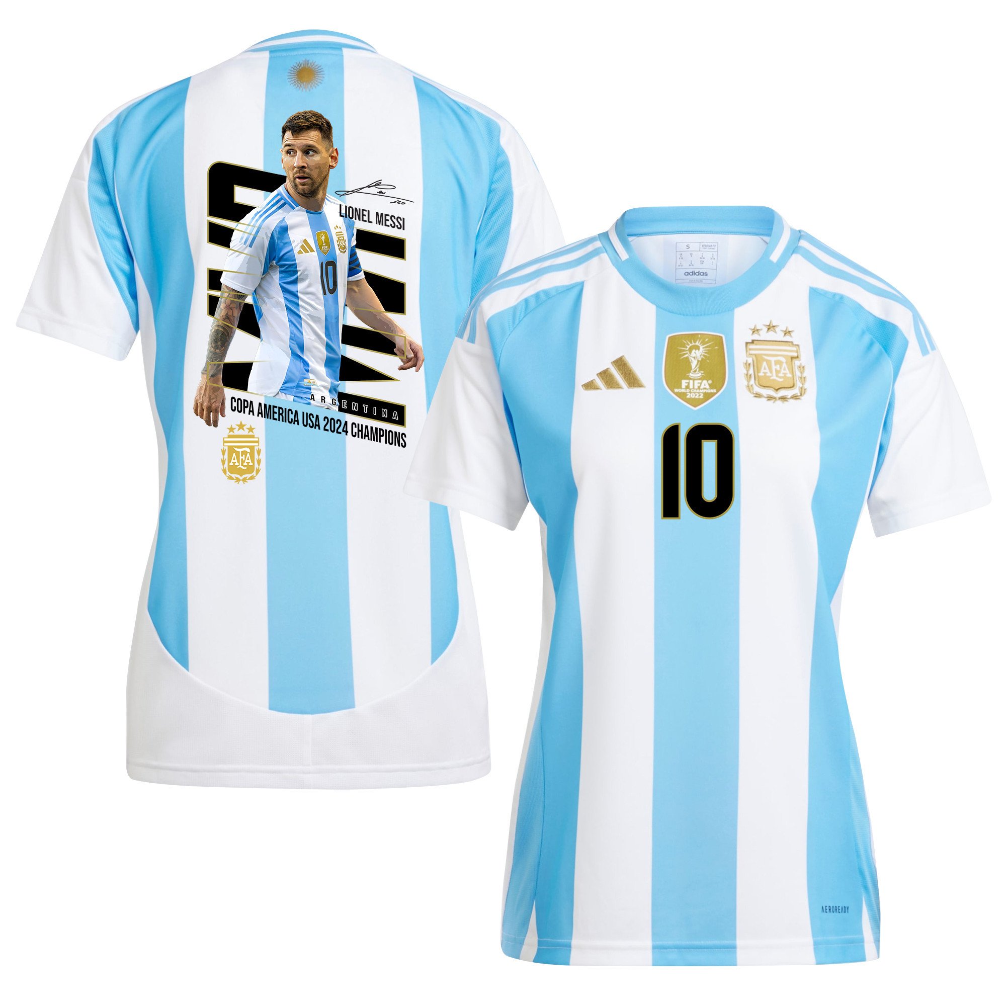 Lionel Messi 10 Atomic Flea Argentina 2024/25 Home Women Jersey - White