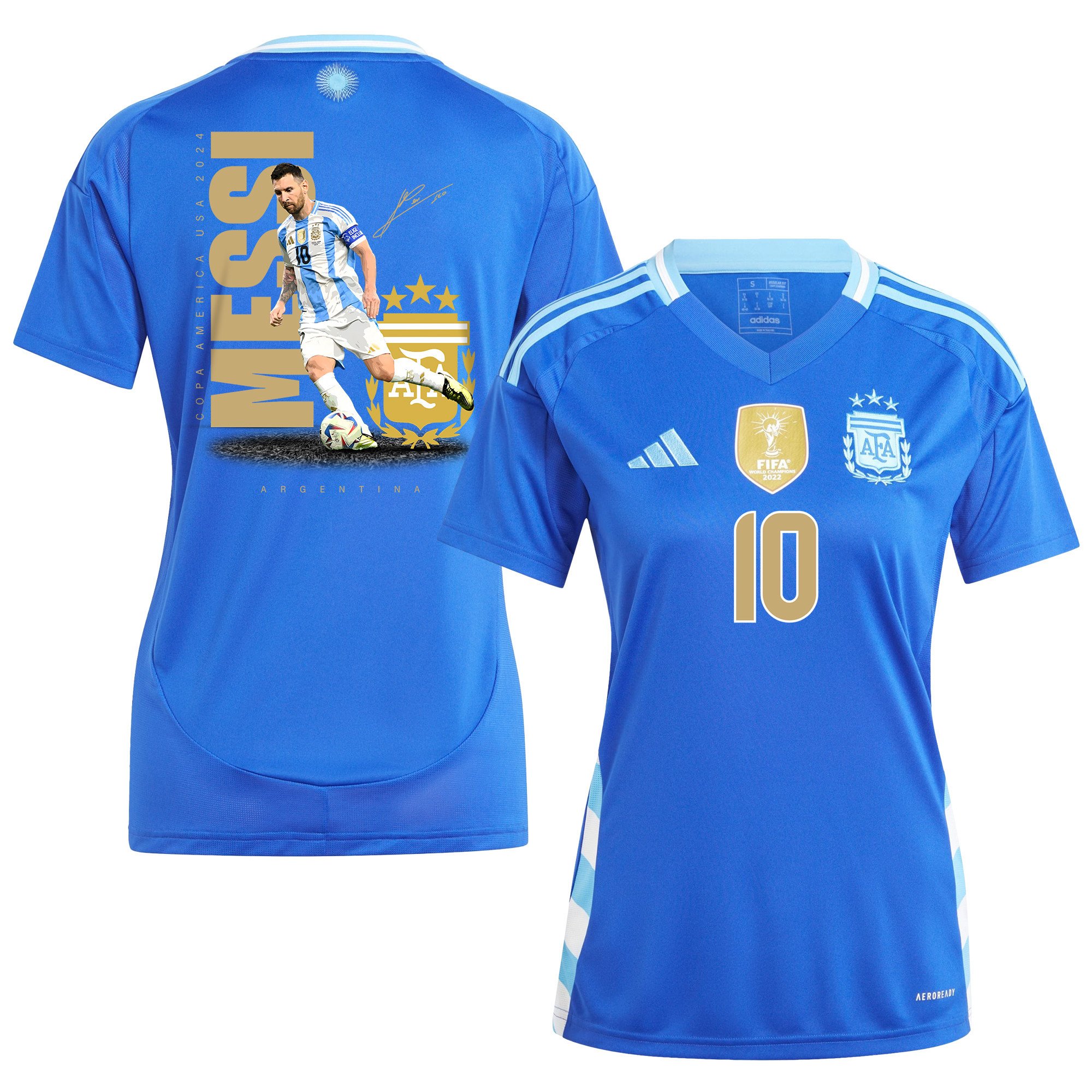 Lionel Messi 10 La Pulga Argentina 2024/25 Away Women Jersey - Blue