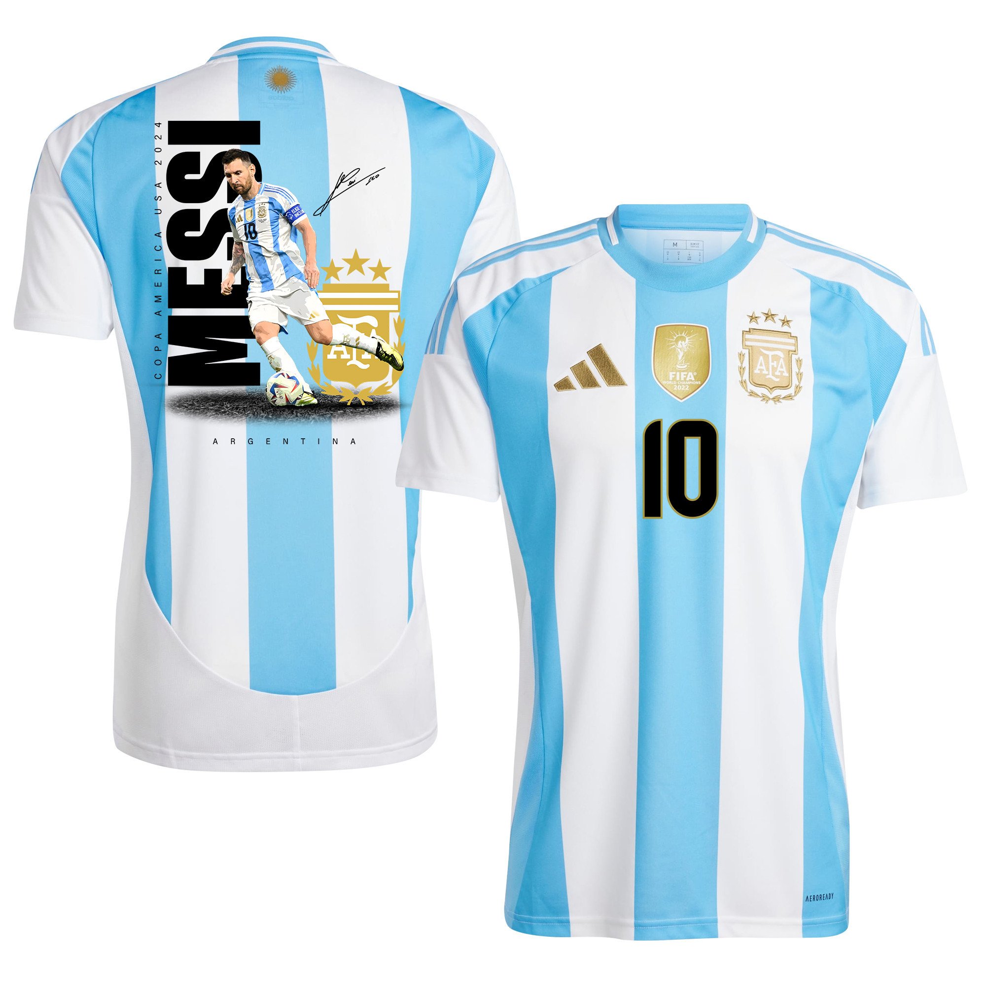 Lionel Messi 10 La Pulga Argentina 2024/25 Home Men Jersey - White