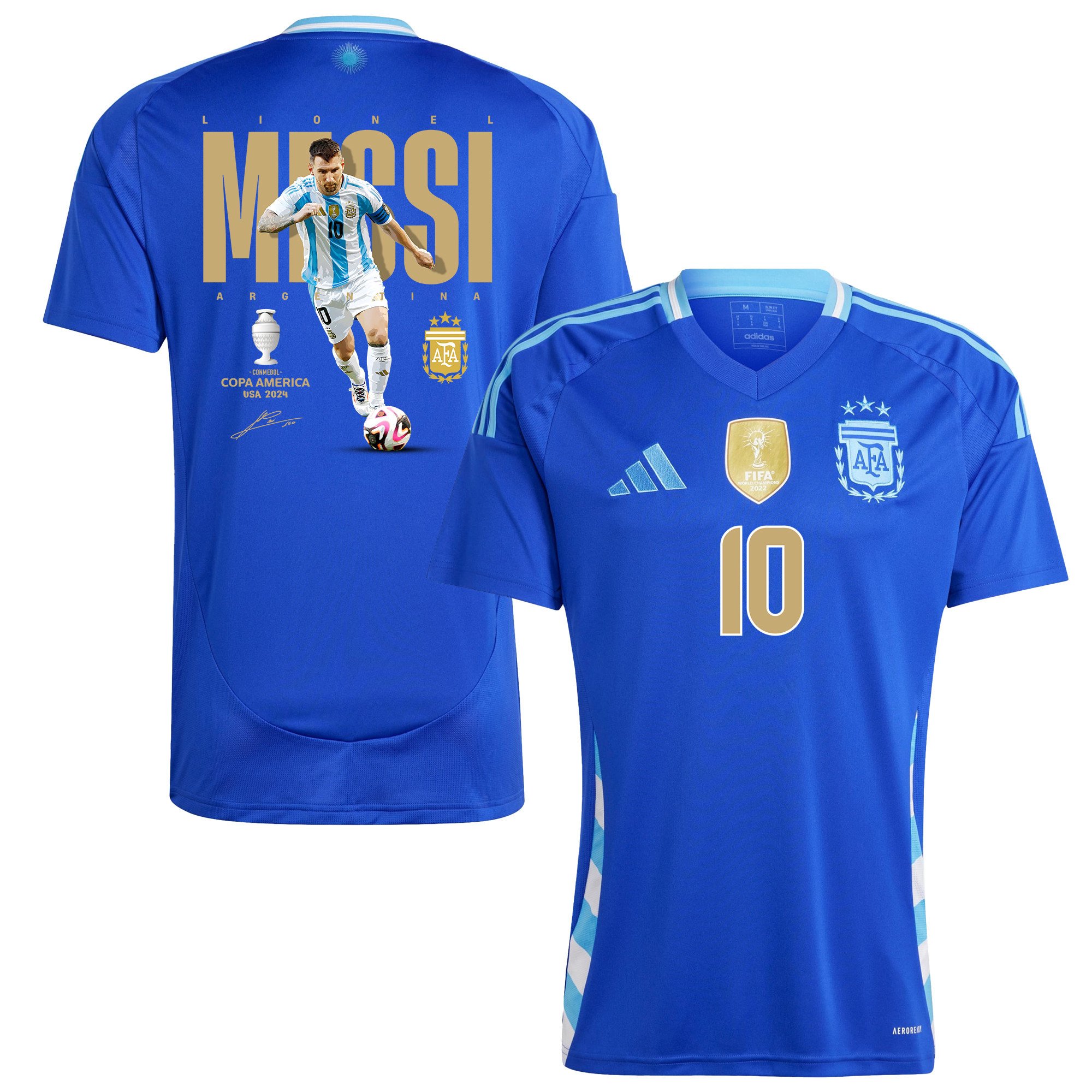 Lionel Messi 10 La Pulga Atomica Argentina 2024/25 Away Men Jersey - Blue