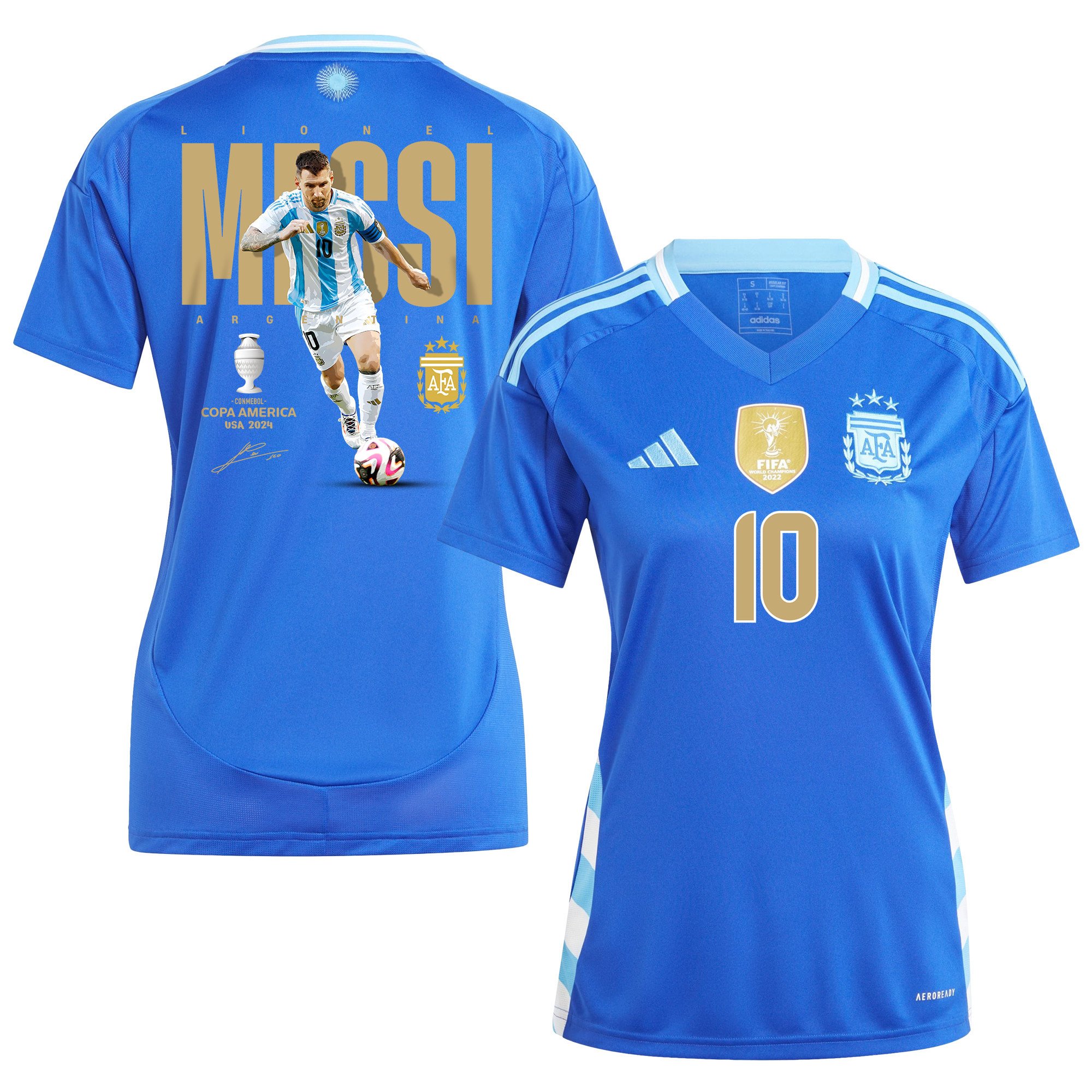 Lionel Messi 10 La Pulga Atomica Argentina 2024/25 Away Women Jersey - Blue