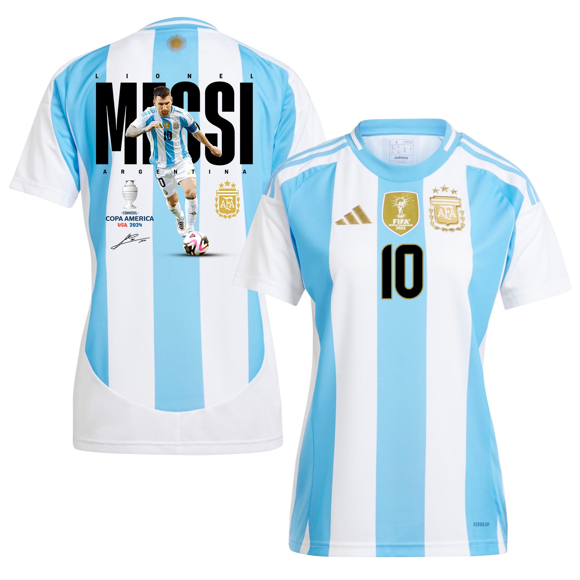 Lionel Messi 10 La Pulga Atomica Argentina 2024/25 Home Women Jersey - White