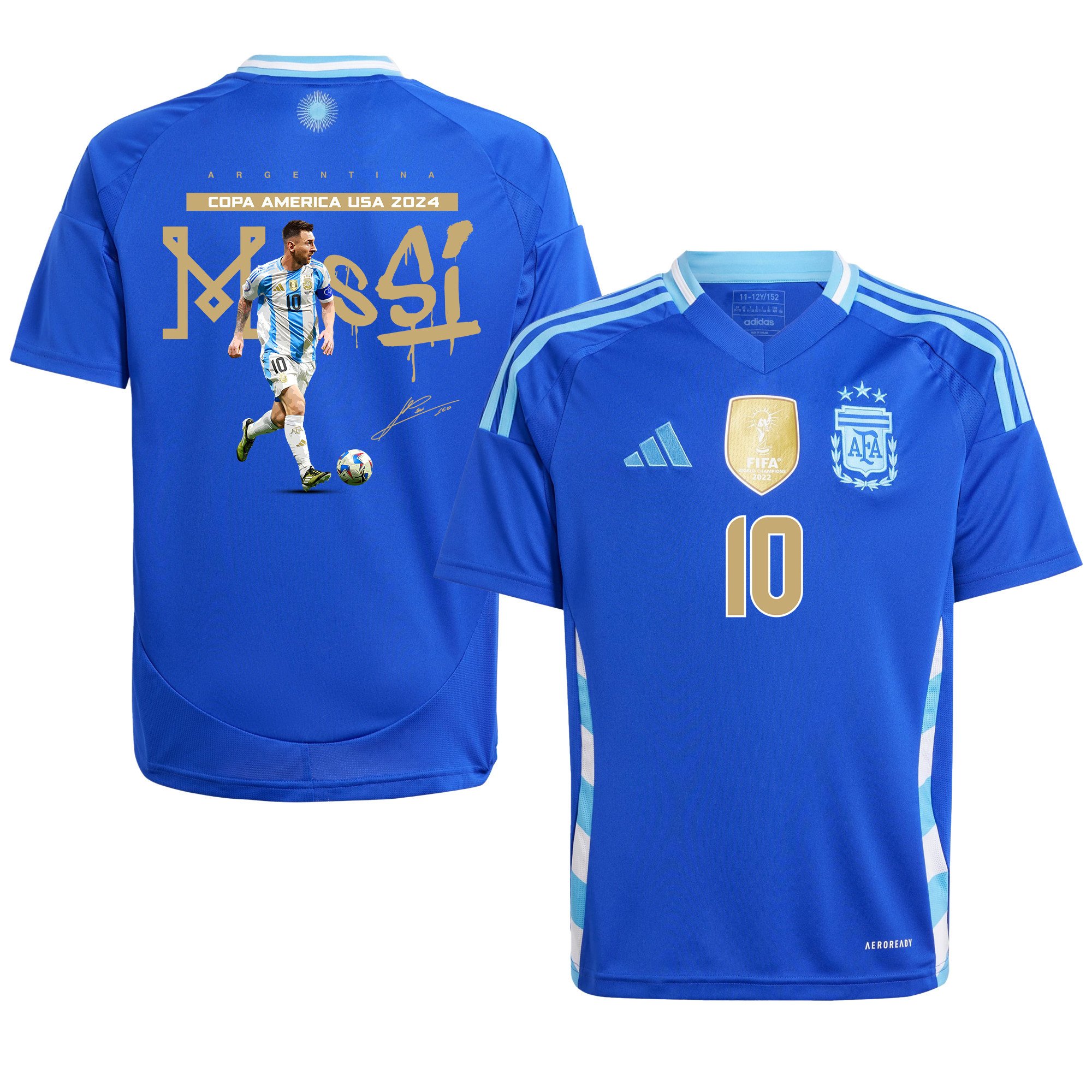 Lionel Messi 10 Messidona Argentina 2024/25 Away YOUTH Jersey - Blue