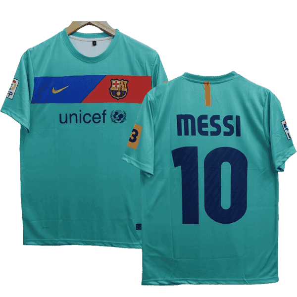 Lionel Messi Barcelona 2010-11 Third Men Jersey - Aqua