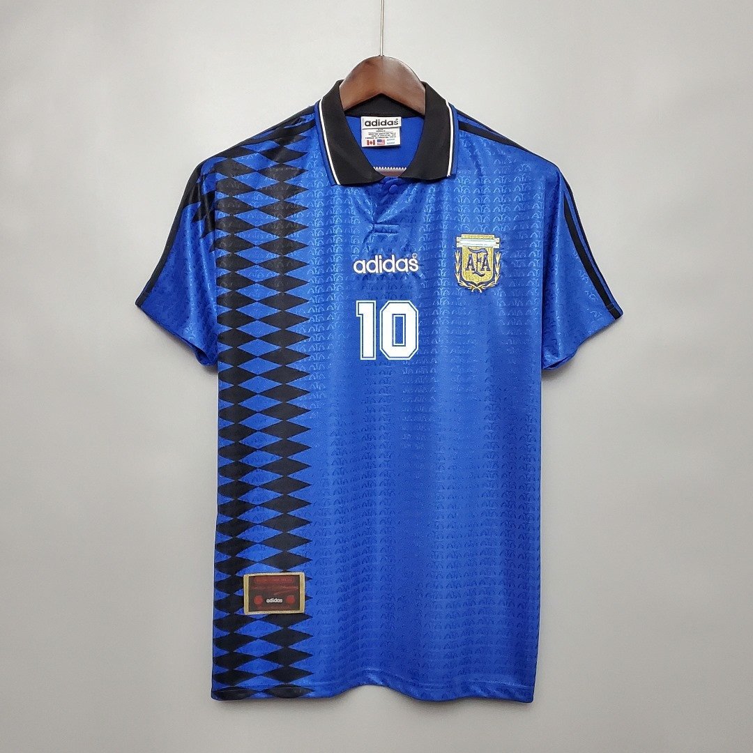 Lionel Messi10 Argentina 1994/95 Away Men Retro Jersey - Blue