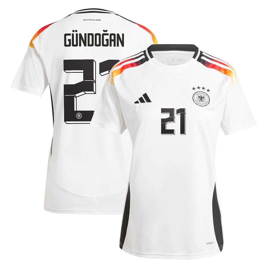 İlkay Gündoğan 21 Germany National Team 2024 Home Women Jersey - White
