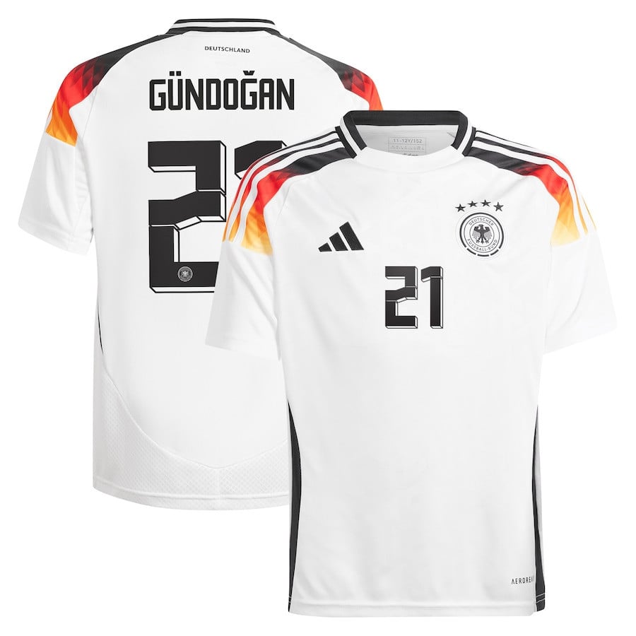 İlkay Gündoğan 21 Germany National Team 2024 Home YOUTH Jersey - White