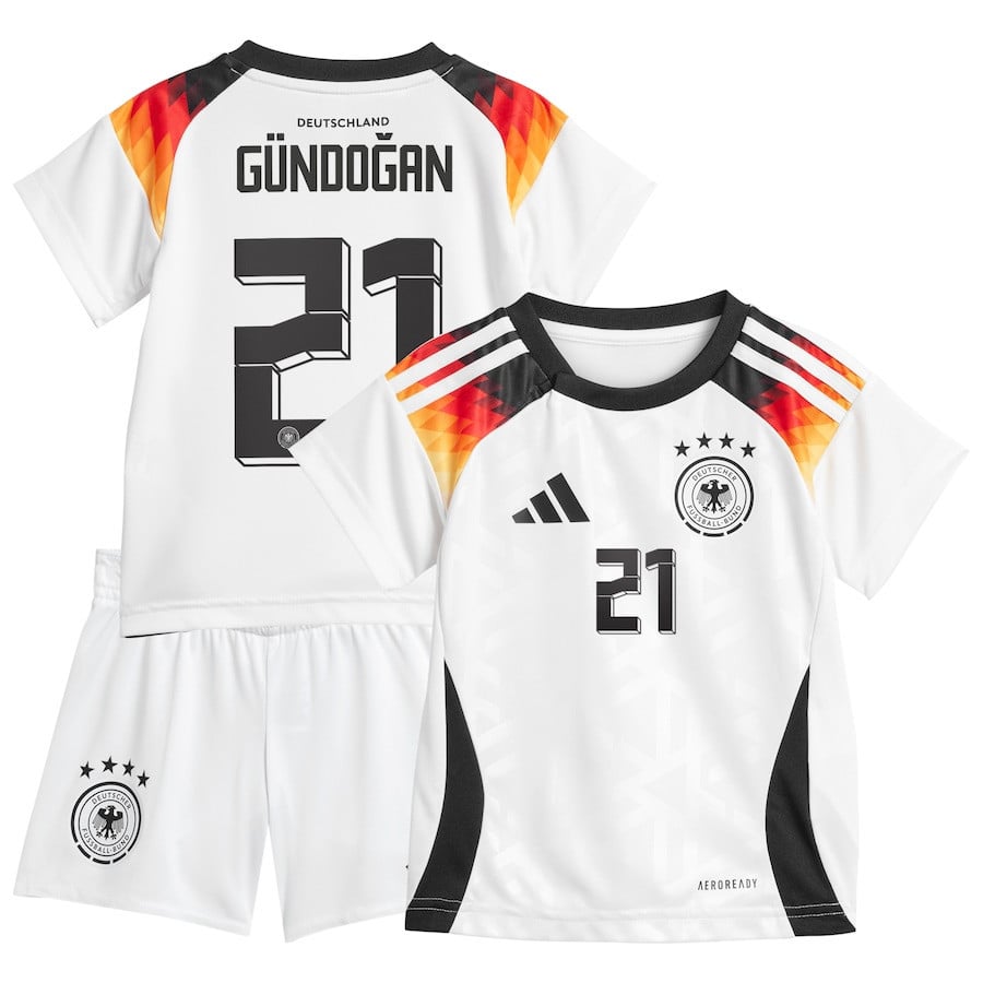 İlkay Gündoğan 21 Germany National Team 2024 Home YOUTH Kit Jersey - White