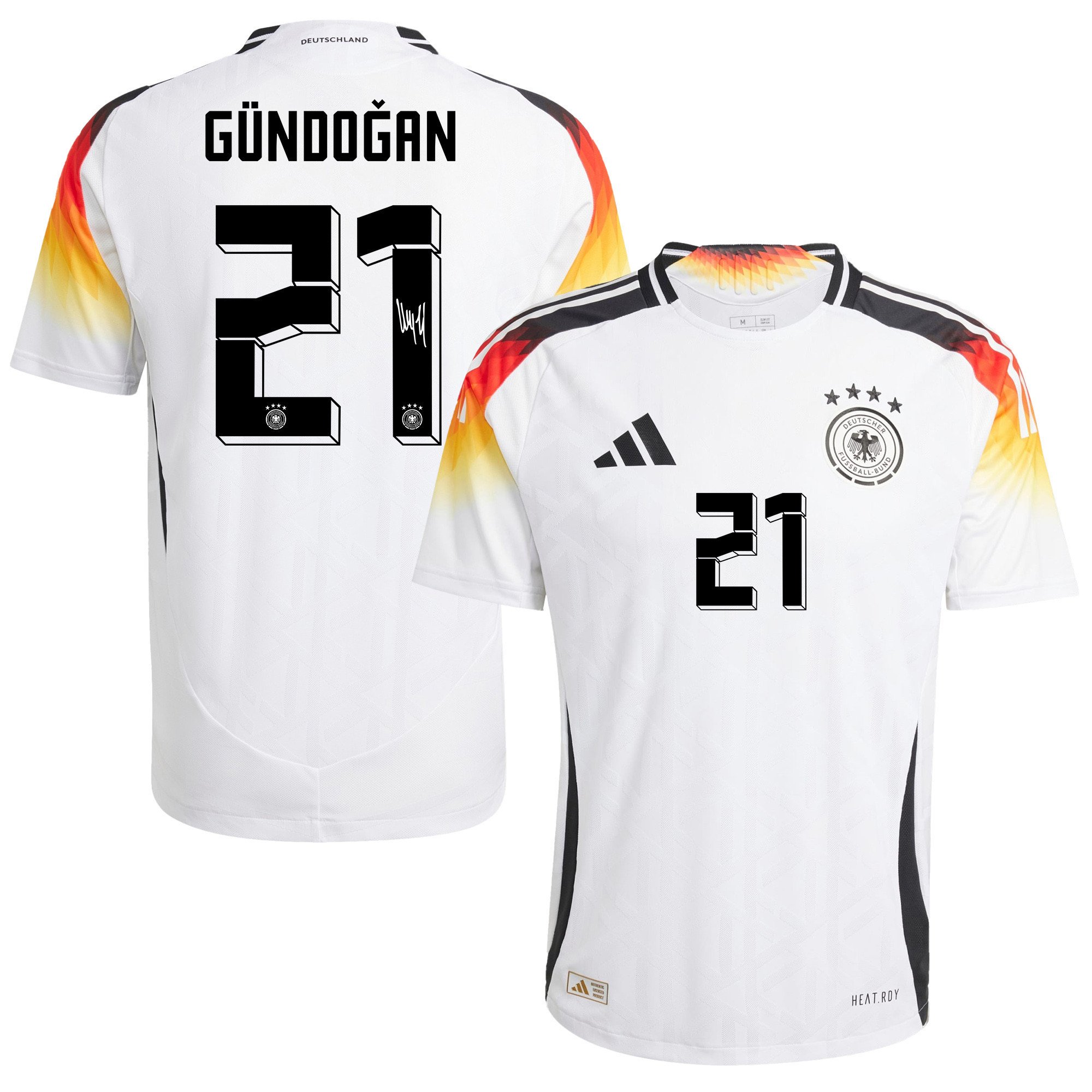 İlkay Gündoğan 21 Signed Germany National Team 2024/25 Home Jersey Autographed - Men