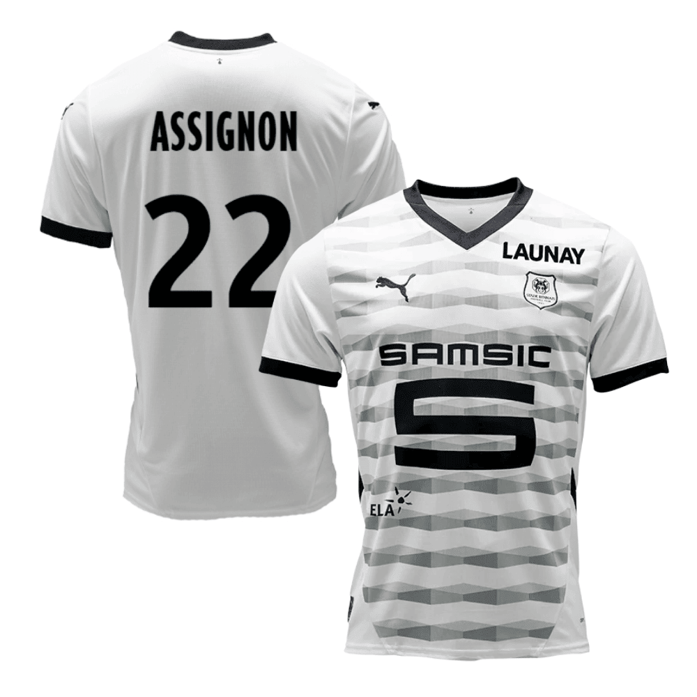 Lorenz Assignon 22 Stade Rennais F.C. 2024/25 Away Men Jersey - White