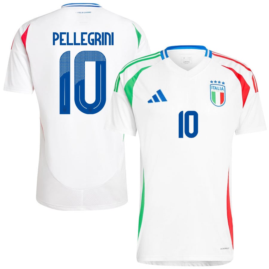 Lorenzo Pellegrini 10 Italy National Team 2024/25 Away Men Jersey - White